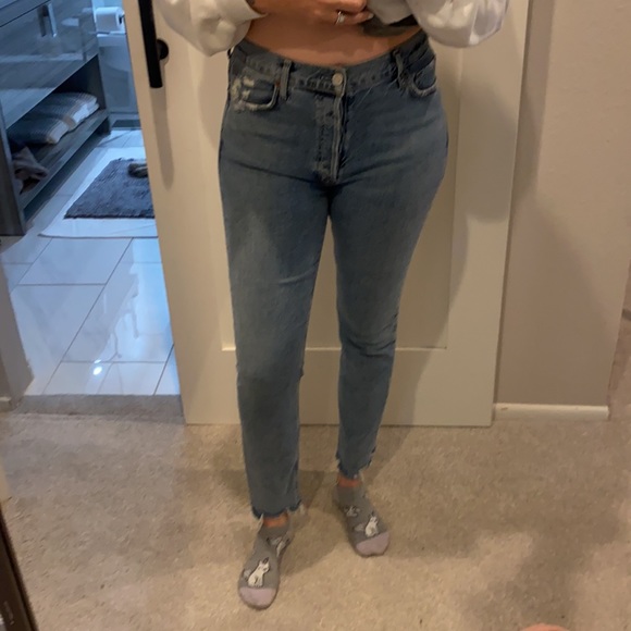 AGOLDE light distressed skinny jeans high waist 28 - Picture 6 of 7
